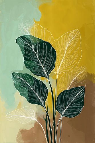 Minimalistisch Bladerspel in Groen & Goud no.7