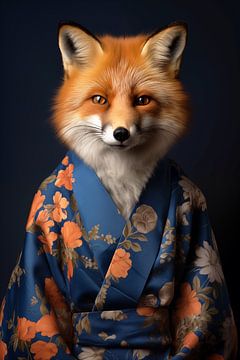 Kimono Dreams of the Cunning Fox van PixelMint.