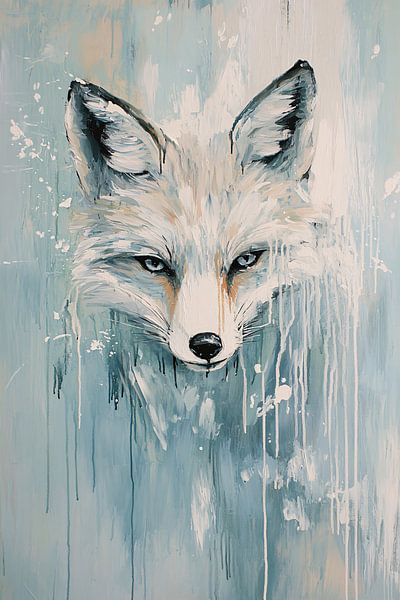 Abstract fox painting with paint by Imperial Art House