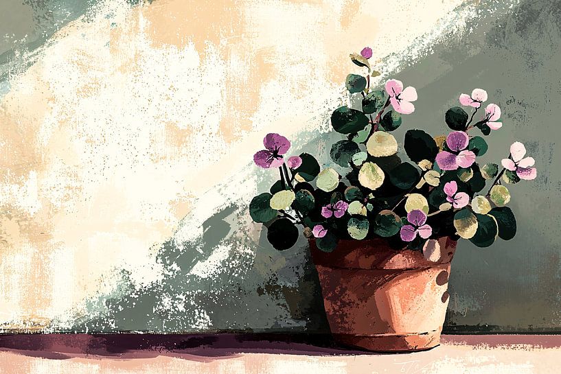 Flowers in rustic flowerpot by Imperial Art House