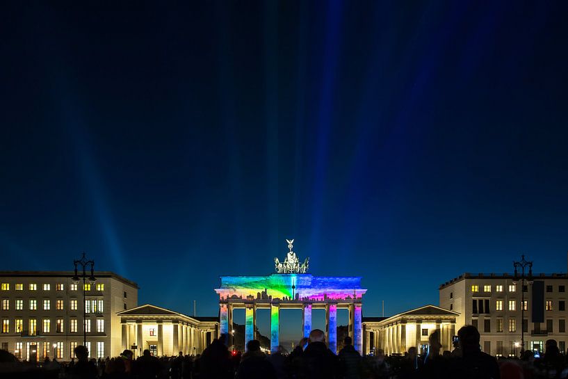 Berlijn Skyline - projectie op de Brandenburger Tor van Frank Herrmann
