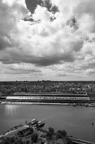 Amsterdam vanaf hoogte gezien