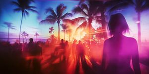 Sunset Vibes - Fête sur une plage tropicale au crépuscule