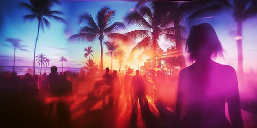Sunset Vibes - Tropical beach party at dusk