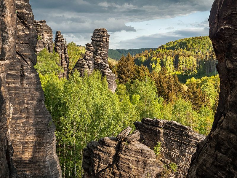 Bielatal, Saxon Switzerland - Schiefer Turm and Wegelagerer by Pixelwerk