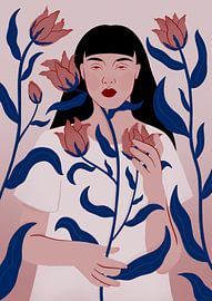 Serene Floral Portrait by Ida Alvarsson