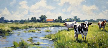 Landschap met Koeien van ARTEO Schilderijen