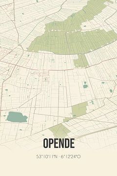 Vintage map of Opende (Groningen) by Rezona
