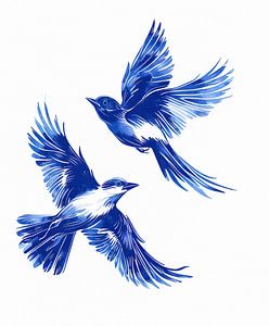 Blaue Vögel