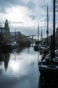 Delfshaven, Rotterdam im Schnee