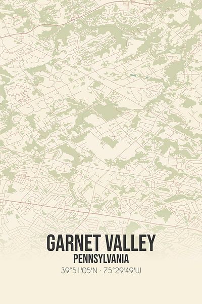 Vintage map of Garnet Valley (Pennsylvania), USA. by Prints of Place