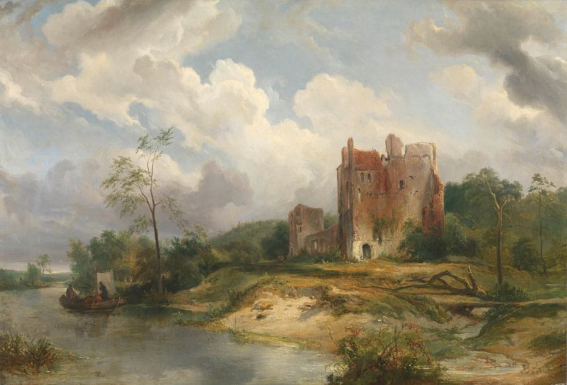 Flusslandschaft mit Ruine, Wijnand Nuijen von Meisterhafte Meister