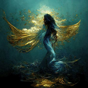 De zeemeerminnen, een serie van 7 : "Gouden Vleugels" van Anne Loos