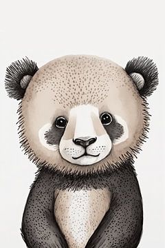 Illustratie van een pandabeer van Maaike de Vries