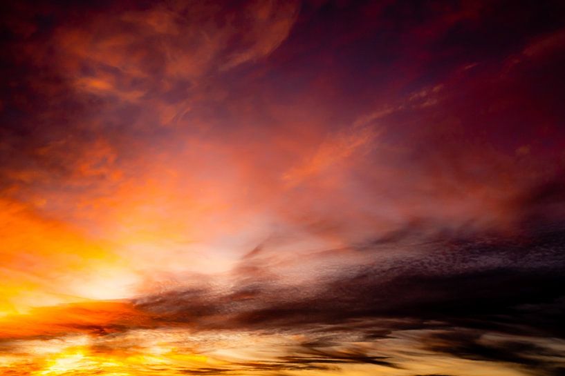 Colorful clouds at sunset abstract by Dieter Walther