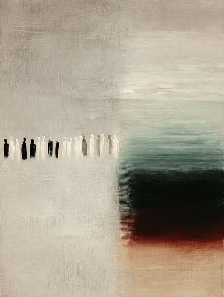 Silent line, minimalist abstract by Japandi Art Studio