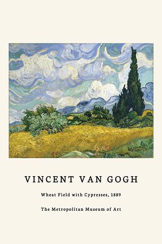 Tarweveld met Cypressen - Vincent van Gogh