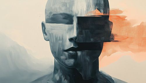 Anoniem gezicht abstract panorama