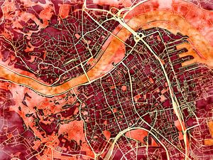 Karte von Linz centrum im stil 'Amber Autumn'