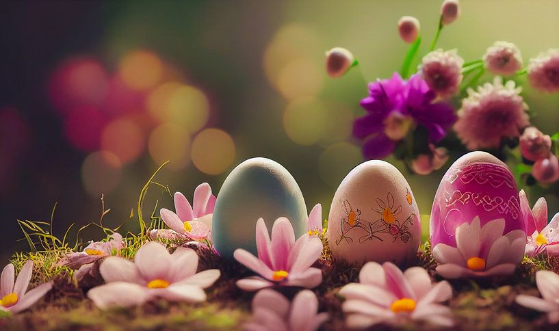 Ostereier mit Blumen Illustration von Animaflora PicsStock