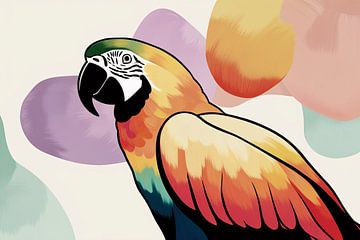 Kleurrijke papegaai met abstracte vormen van Art & Soul Creations
