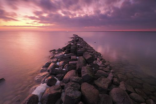 Sunset on the IJsselmeer by Wilco Berga