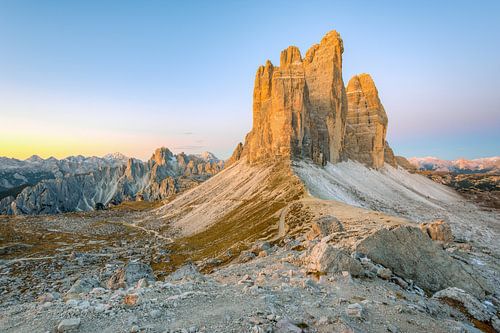 Three pinnacles shortly before sunrise