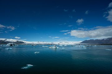 IJsland - Indrukwekkende ijsschotsen en ijsbergen drijvend op gletsjermeer Jökulsárlón van adventure-photos