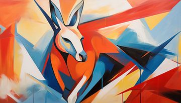 Panorama abstrait du kangourou sur TheXclusive Art