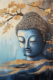 Buddha Porträt im Japandi Stil von Wilma Mesman