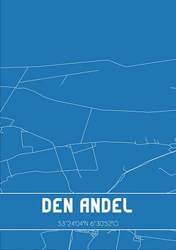 Blauwdruk | Landkaart | Den Andel (Groningen) van MijnStadsPoster