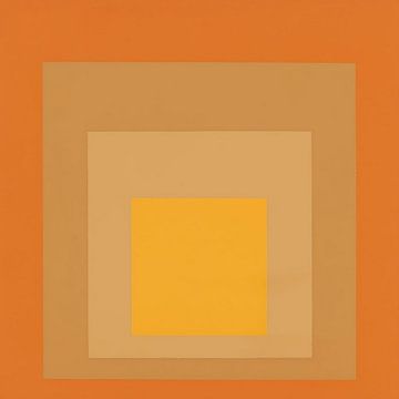 Josef Albers - studie voor hommage aan het vierkant, geel, oranje, beige, hoge resolutie van Vivanne