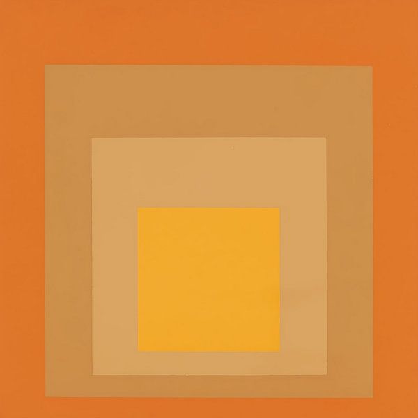 Josef Albers - Studie zur Hommage an das Quadrat, gelb, orange, beige, High Resolution von Vivanne