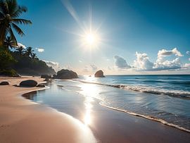 Still waters, light-coloured sand by Jean Pierre