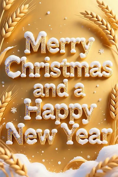 Snow moulded Christmas greetings by Jean Pierre