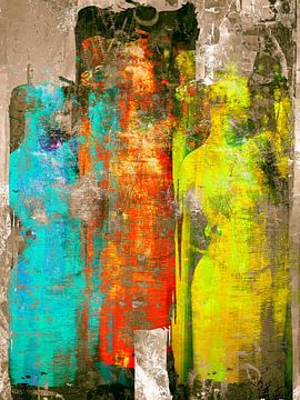 Three colorful women by Gabi Hampe