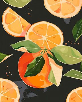 Sinasappel Citrus Contrast van Vlindertuin Art