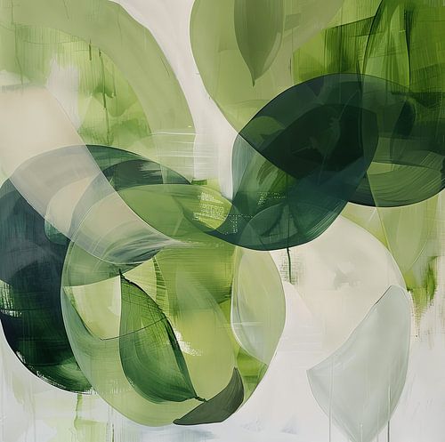 Abstract Green Forms - Modern Art