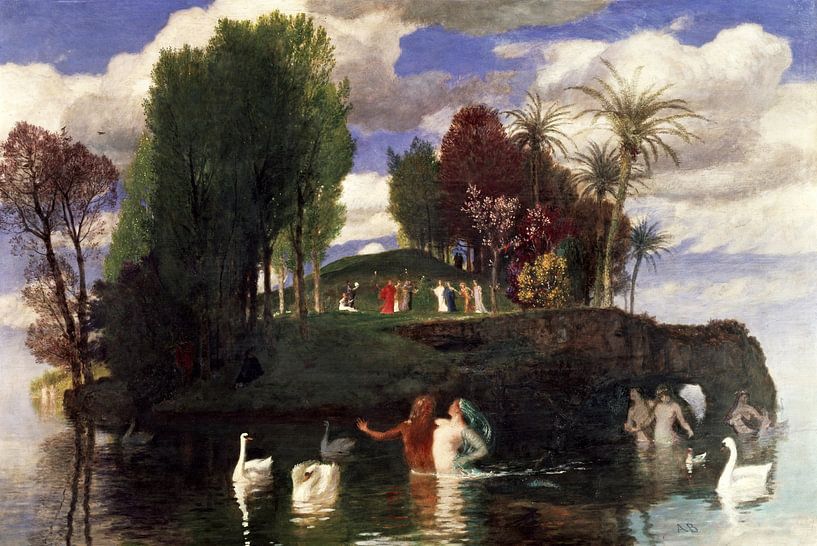 Arnold Bocklin,The island of the living by finemasterpiece