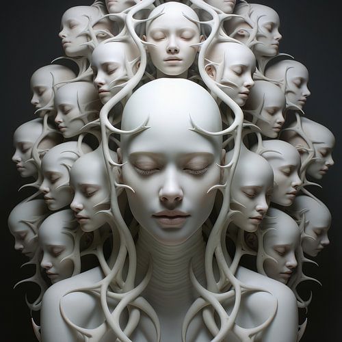 Portret vrouw vreemd en bizarre