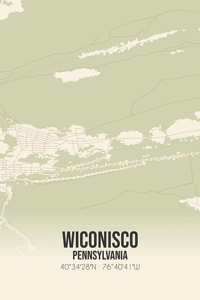 Vintage map of Wiconisco (Pennsylvania), USA. by Prints of Place