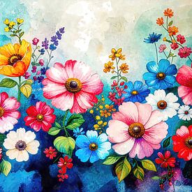 Florales Universum als Aquarell von AidasignArt