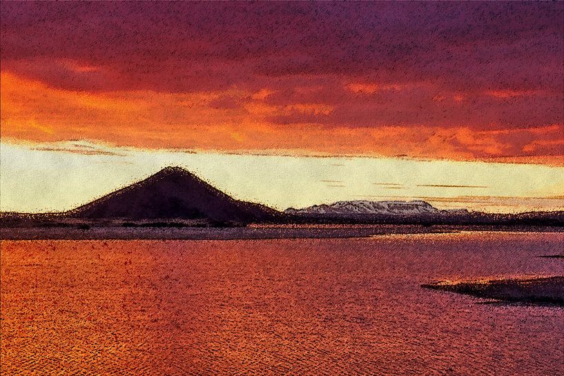 IJslands avondrood van Frans Blok - foto's, kunst en andere wanddecoratie