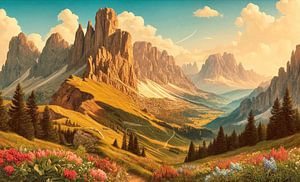 Vintage Dolomiten Italien Poster
