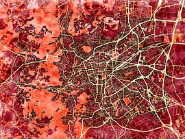 Map of Clermont-Ferrand with the style 'Amber Autumn' by Maporia