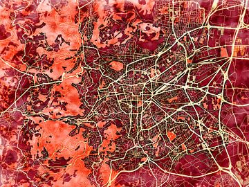 Kaart van Clermont-Ferrand in de stijl 'Amber Autumn' van Maporia
