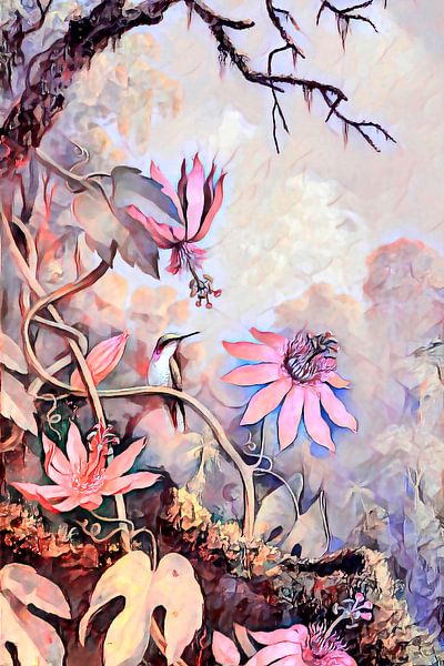 Dreamy Morning Jungle Bird by Mad Dog Art
