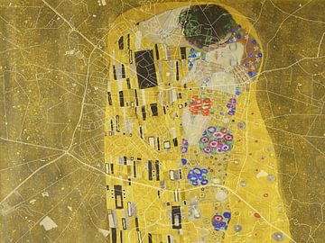 Kaart van Winterswijk met de Kus van Gustav Klimt van Map Art Studio