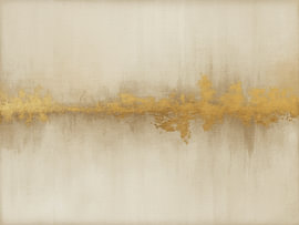 Abstract Gold Texture Wall Art in Warm Ivory and Neutral Beige by Alfonz