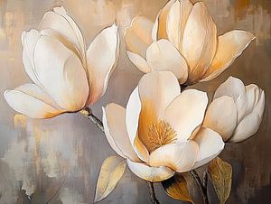 Magnolien-Gemälde | Sanfter Hauch von Natur